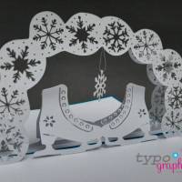 Plotterdatei 3D-Karte Schlittschuhe – Winterliche Pop-up Karte SVG für Cricut & Silhouette Bild 2