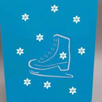 Plotterdatei 3D-Karte Schlittschuhe – Winterliche Pop-up Karte SVG für Cricut & Silhouette Bild 4
