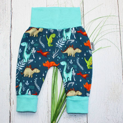 Dino, Kinderhose mit Mitwachsbündchen, Babyhose, Pumphose, Hose, Freizeithose, Jerseyhose, Mädchen, Kinder
