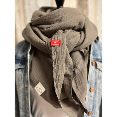 Musselintuch – Weiches Wendetuch mit Applikation, Schal & Bindetuch