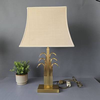 WKR Tischleuchte Hollywood Regency Style – Messing, Acrylglas, Vintage 1970er