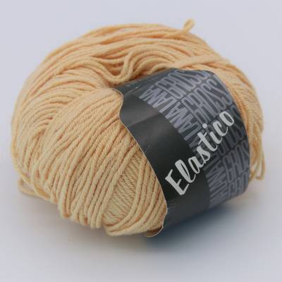 Strickgarn in beige, Lana Grossa Elastico,Baumwolle, zum Häkeln oder Stricken, Garn für Handarbeiten-DIY