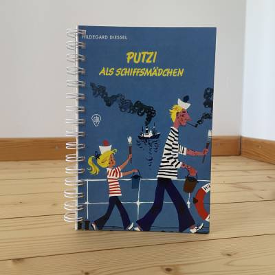 Vintage-Notizbuch „Putzi als Schiffsmädchen“ – handgefertigt aus 60er-Kinderbuch – nostalgisches, n