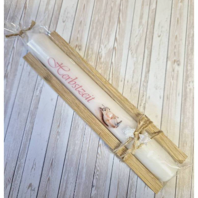 Herbstkerze in Holzbox -Herbstzeit Eichhörnchen- kleines Geschenk - perfektes Mitbringsel