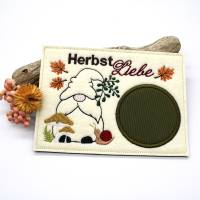 Stickdatei Mugrug Untersetzer Herbst Wichtel ab 13x18cm Bild 1