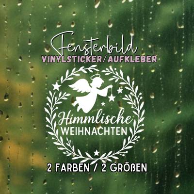 Fensterbild Kranz himmlische Weihnachten Engel | Winterzeit Deko für Advent und Weihnachten, Exklusiv