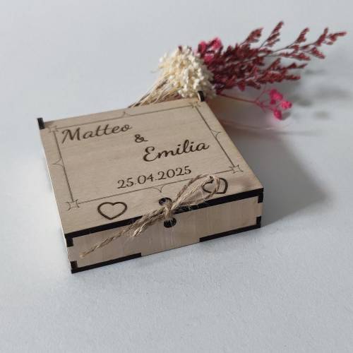 Personalisierte Holzbox mit Gravur – Erinnerungsbox Hochzeit, Gästebuch Alternative, Schmuckschatulle, Geschenkbox Schac