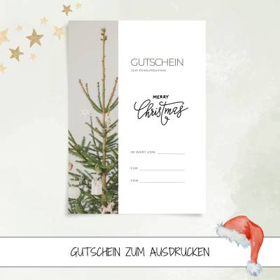 Weihnachtsgutschein zum Ausdrucken – Last-Minute Geschenk für Weihnachten als PDF oder PNG
