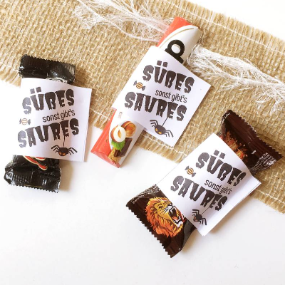 Halloween Druckvorlage: Banderolen für Süßigkeiten – Geschenkidee für Kinder & Schulklasse