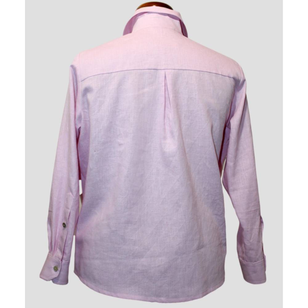 Damen Leinen Bluse Klassik Rose/Pastel – Gerade Passform, Größen 38-48