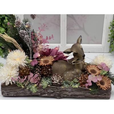 Herbstgesteck Herbstdekoration Herbstdekoration mit Dahlien 