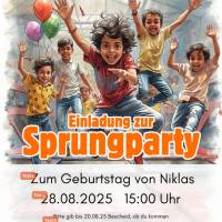 Personalisierbare Geburtstagseinladung Sprungparty Trampolin DIN A4 – Digital zum Ausdrucken Bild 2