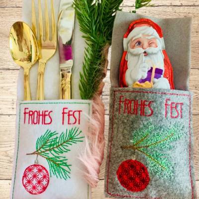 Stickdatei Bestecktasche Tasche Set 990 – In the Hoop mit Anleitung | Maschinenstickerei