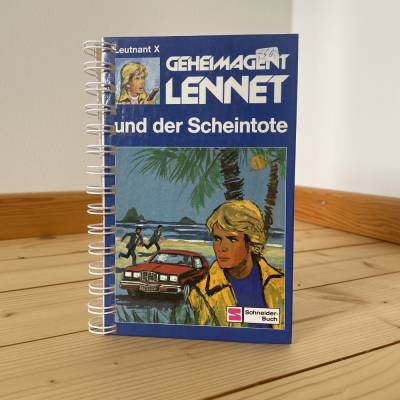 Retro Notizbuch Geheimagent Lennet – Upcycling Geschenk aus originalem Kinderbuch, Vintage Retrobuch