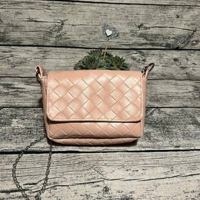 Kleine Handtasche-rosa-Kunstleder-Ausgehtasche-Umhängetasche-rose