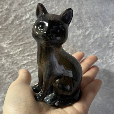 Deko Katzenfigur aus Epoxidharz