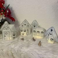 Stickdatei Winterdorf Set 2 mit Kirche – Weihnachten Lichterhaus In the Hoop, 10x10, Set 768 Bild 1