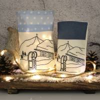 ITH Lichterbeutel Winter Berghütte Schlitten fahren Bild 1