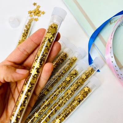 Goldene Schoko-Sterne im Reagenzglas – liebevolles Dankeschön für Erzieher, Lehrer & Kollegen