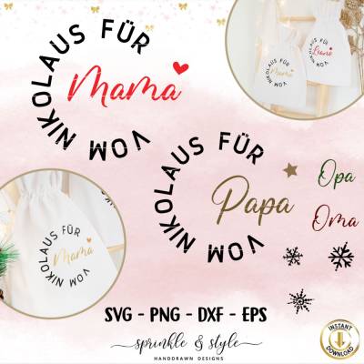 Plotterdatei Nikolaus svg, Plotterdatei Weihnachten, Cricut, Adventskalenderzahlen svg, Weihnachtsmann