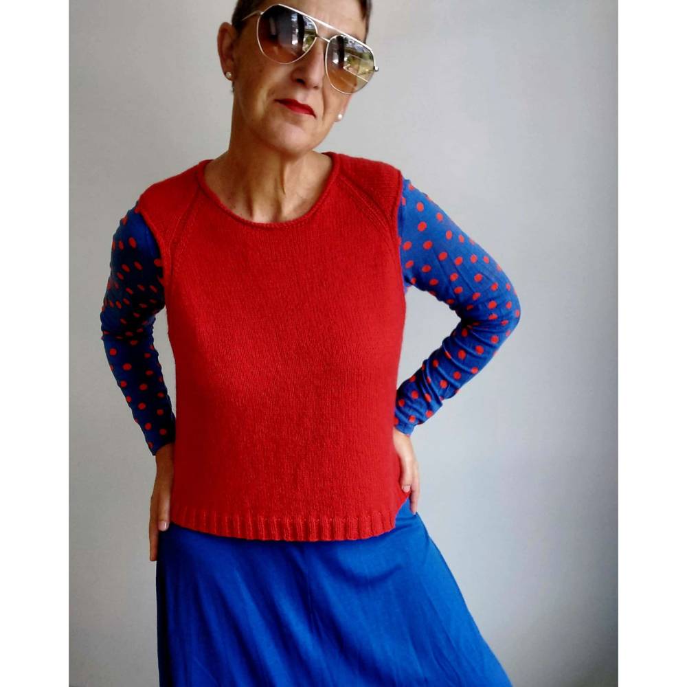 Jeans Top - Strickanleitung sportliches Top – wandelbar als Slipover - 10 Größen - tolle Passform Bild 1