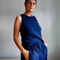 Jeans Top - Strickanleitung sportliches Top – wandelbar als Slipover - 10 Größen - tolle Passform Bild 7