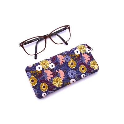Stoffetui für die Brille mit Reissverschluss gepolstert