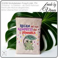 Stickdatei Frosch inkl. ITH – Fröhliches Set ab 10x10 Rahmen im Shabby-Stil Bild 2