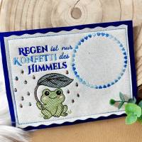 Stickdatei Frosch inkl. ITH – Fröhliches Set ab 10x10 Rahmen im Shabby-Stil Bild 6