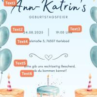 Personalisierbare Geburtstagseinladung Kindergeburtstag zum Ausdrucken – Kuchen & Party, DIN A4, Digital Bild 2
