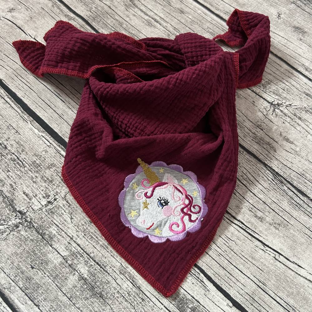 wunderschönes Musselin Halstuch Dreieckstuch für Kinder Weinrot