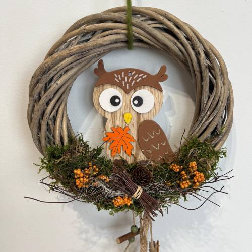 Herbstkranz Türkranz Türschmuck Türdeko Eule Herbstdeko