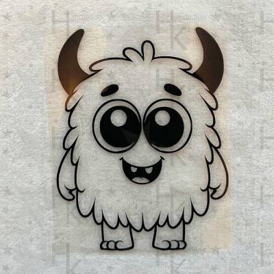 Bügelbild - Süßes Monster | Wuschel - viele mögliche Farben