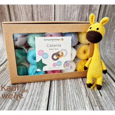 Catania Baby Box - 15 Mini-Knäuel Baumwollgarn und Häkelanleitung Babyrassel Amigurumi und Babyprojekte (15x20g)
