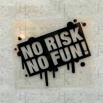 Bügelbild - No Risk No Fun | Spruch | Logo - viele mögliche Farben