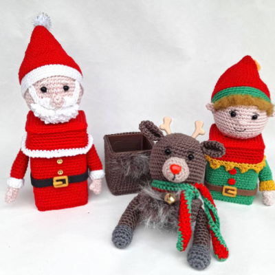 Handgemachte Geschenkbox Weihnachten Advent – Nikolaus, Elf, Rudolph, Elch – Geschenkverpackung – Giftbox