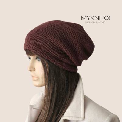 Beanie, Wolle, Strickmütze, kastanienbraun, gestrickt, Mütze, Wolle, Wollmütze, Wintermütze