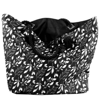 Shopper Einkaufstasche abwaschbar mit Blättermuster – robust, waschbar & stilvoll