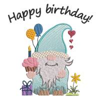 Stickdatei Wichtel Geburtstag Bild 2