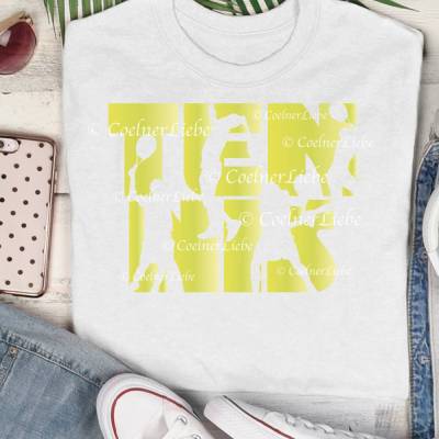 Individuelles Tennis Bügelbild – Spieler Silhouetten aus Flex-, Flock- oder Glitterfolie gestalten