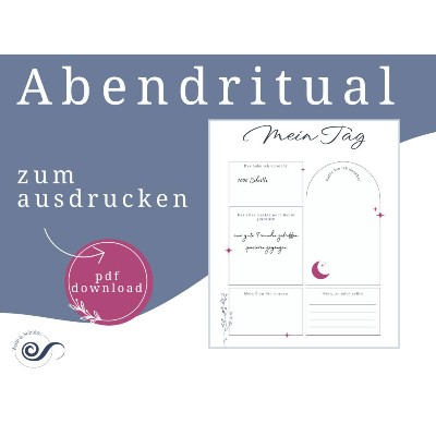 Abendroutineplaner zum ausdrucken | Abendroutine Abendritual |  Selbstfürsorge | Einschlafhilfe besser schlafen