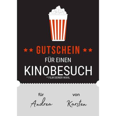 Kinogutschein Vorlage DIN A4 – personalisierbar & sofort ausdrucken