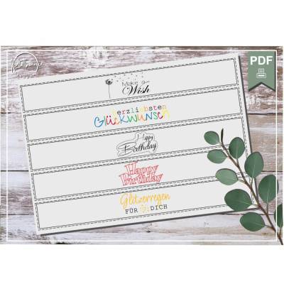 Banderole Glückwünsche 002 *** 2 in 1 *** Druckvorlage Din A4 - Dateiformat PDF 