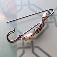 Tuchnadel Dalmatiner Schachbrett - 10cm lange Weiß Schwarz Schmucknadel Keramik N10-G-7 Bild 7