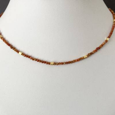 Kette Koralle orangerot 40 cm – Schaumkoralle Unikat Handarbeit, Geschenk für Frauen & Männer