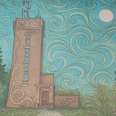 Tischset / Malunterlage „Wasserturm“ – regionales Motiv aus Osterholz-Scharmbeck