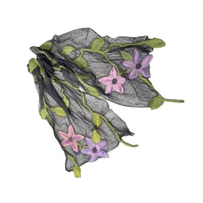 Edler Damenschal aus Wolle & Seide (Chiffon) – Handgefertigtes Unikat für Sommer & Winter