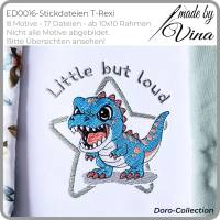 Stickdateien T-Rexi (Doro-Collection) – Shabby Stil, 8 Motive, 17 Dateien ab 10x10 Rahmen Bild 2