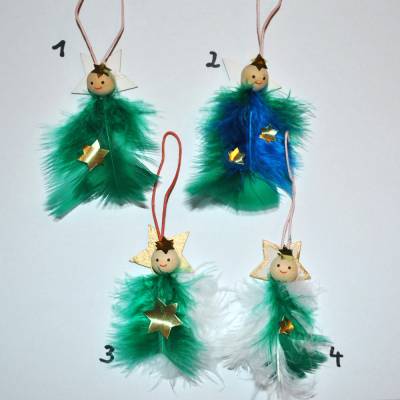 Engelanhänger Baumschmuck Adventsdeko Set – Weihnachtsengel für Baum & Geschenke, 7cm
