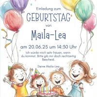Personalisierbare Einladung Kindergeburtstag A4 – Luftballons, Geschenke & Kuchen als digitaler Download Bild 1